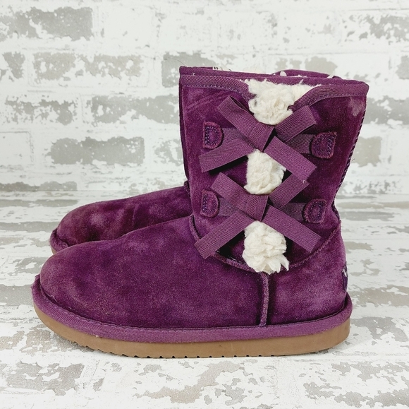 Koolaburra by UGG Victoria Purple Suede Short Fashion Boots  T438 - Picture 1 of 8